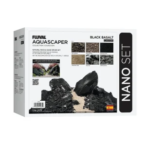 Trousse décorative Fluval de pierres et de sables, Black Basalt, Nano, 11 kg (24 lb)