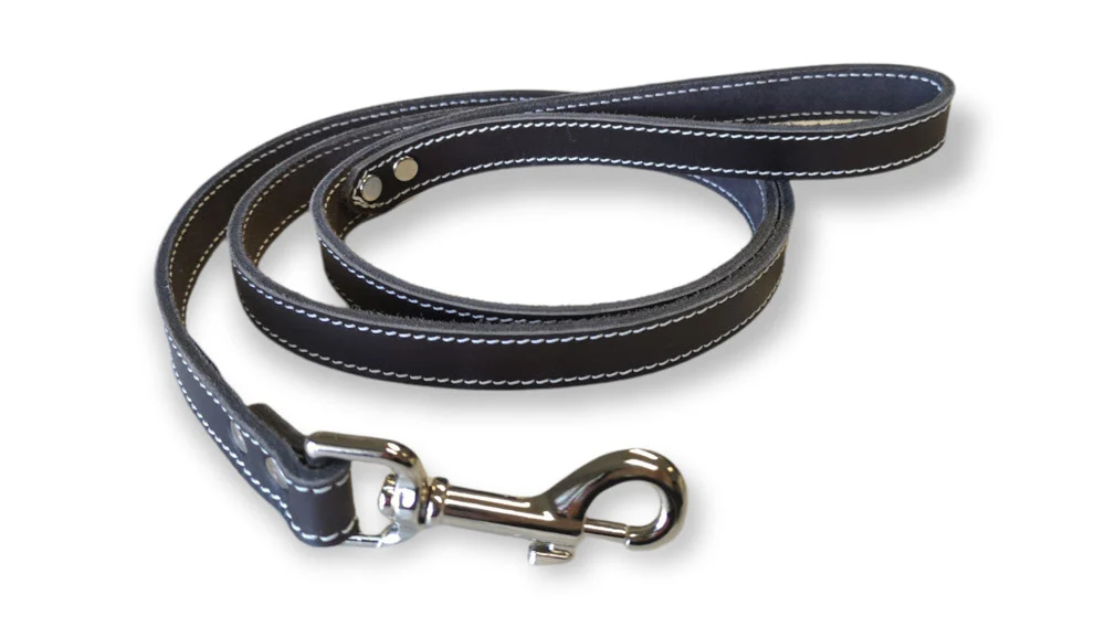 Latigo laisse en cuir simple piquée 3/4&prime;, x 48 » brun